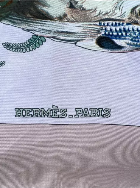 Lenço Hermès Seda Gibiers