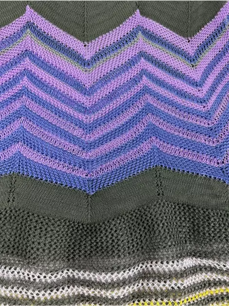 Lenço M Missoni Crochê Tricolor