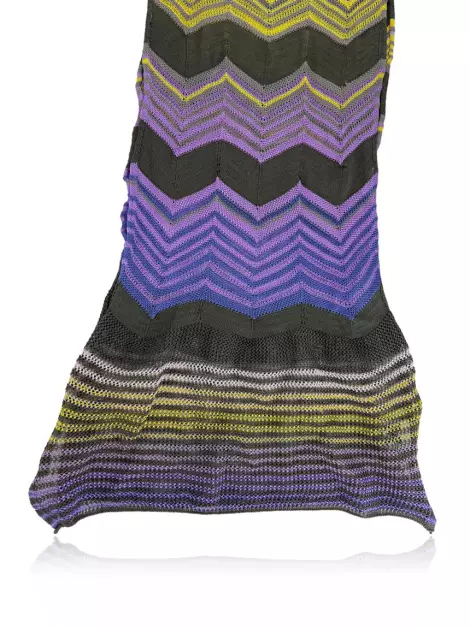 Lenço M Missoni Crochê Tricolor