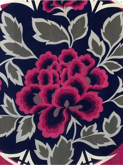 Lenço Oscar de la Renta Seda Vinho Estampado