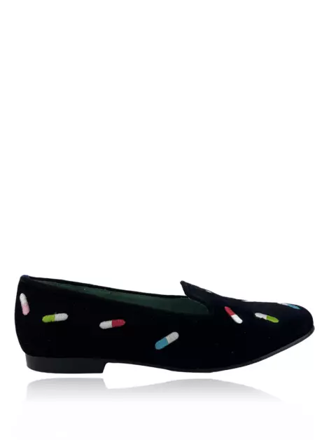 Loafer Blue Bird Bordado Preto