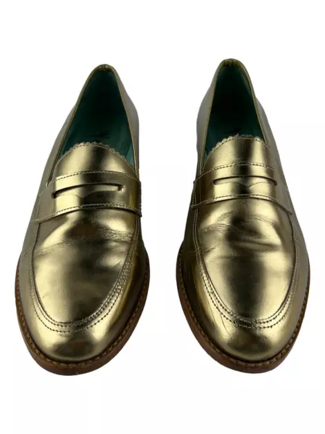 Loafer Blue Bird Couro Dourado