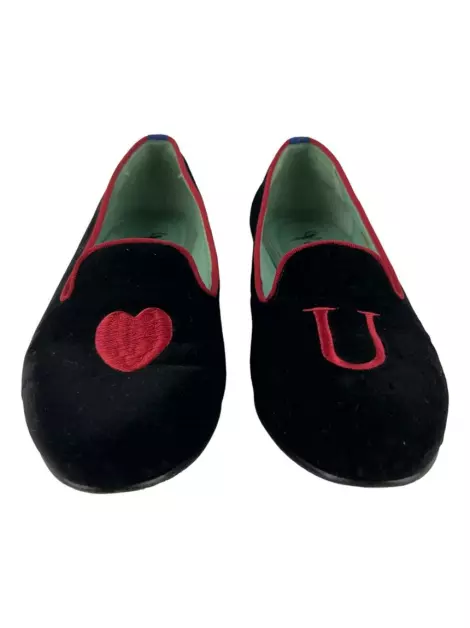 Loafer Blue Bird Love You Veludo Preto