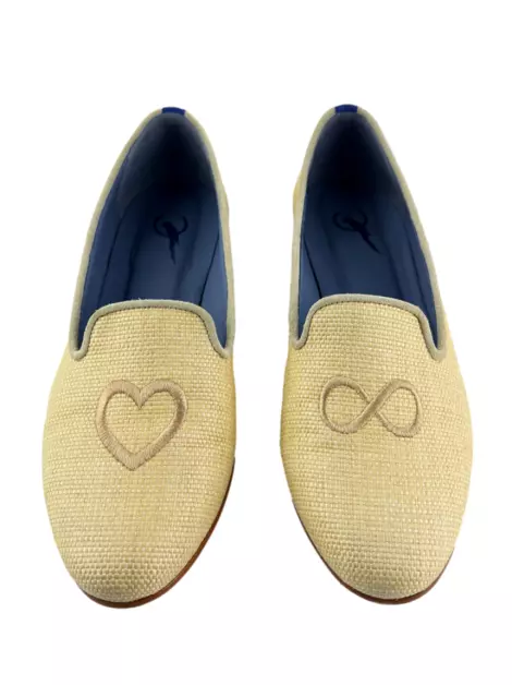 Loafer Blue Bird Palha Amor Infinito Bege