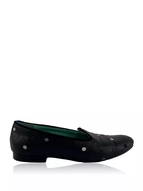 Loafer Blue Bird Palha Petit Pois Preto