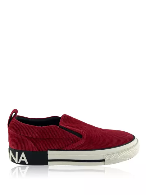 Loafer Dolce & Gabbana Slip On Suede Vermelho
