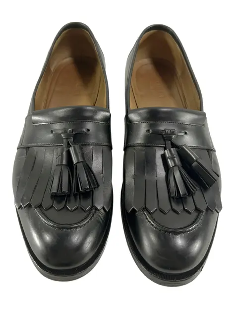 Loafer Gucci Couro Franjas Preto