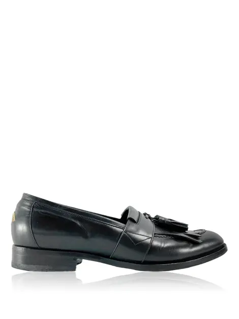 Loafer Gucci Couro Franjas Preto