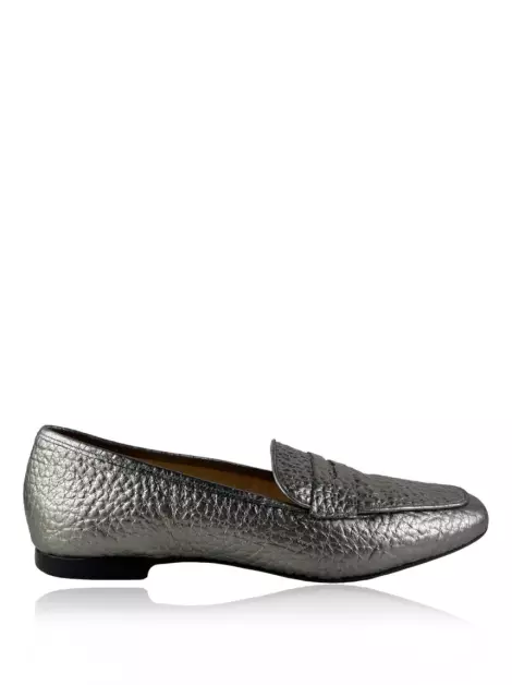 Loafer Luiza Barcelos Couro Prateado
