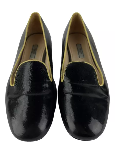 Loafer Prada Saffiano Smoking Slippers Preto