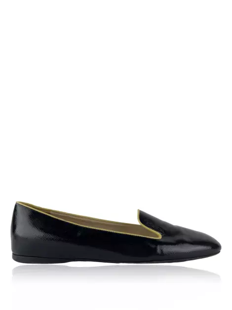 Loafer Prada Saffiano Smoking Slippers Preto