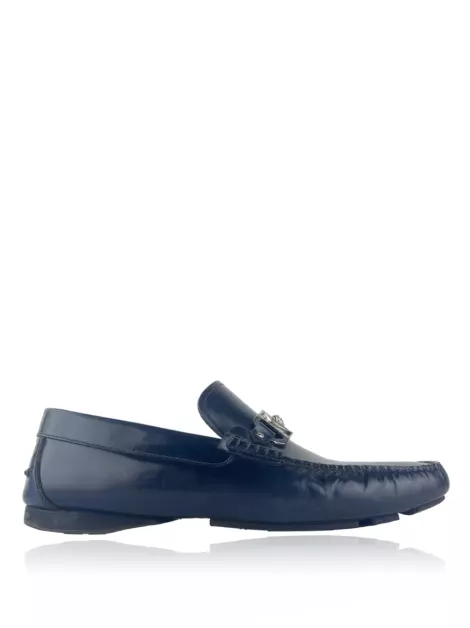 Loafer Versace Couro Azul