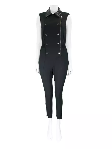 Macacão Balmain Pierre Aplicações Preto