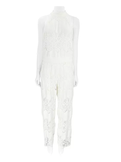Macacão Renata Campos Bordado Off White