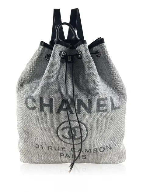 Mochila Chanel Deauville Cinza