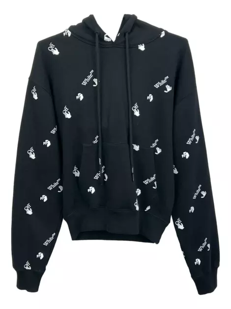 Moletom Off-White Allover Logo Oversized Preto