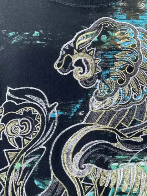 Moletom Roberto Cavalli Bordado Dragão Dourado