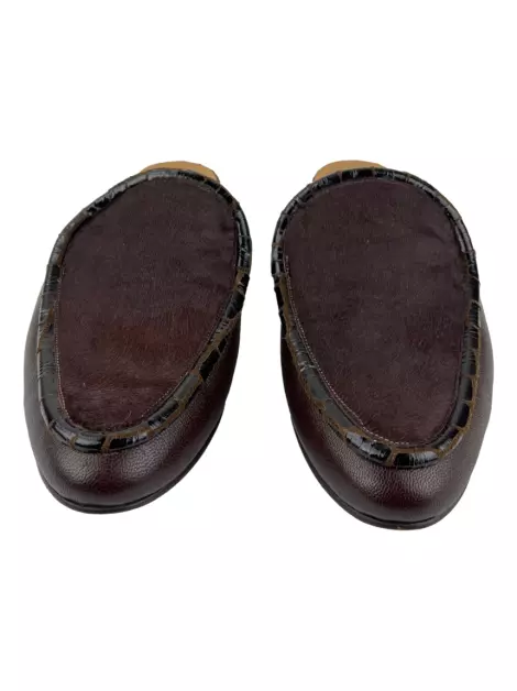 Mule Botti Pony Hair Marrom