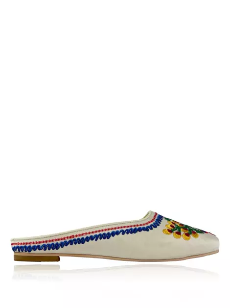 Mule Cris Barros Bordado Off White
