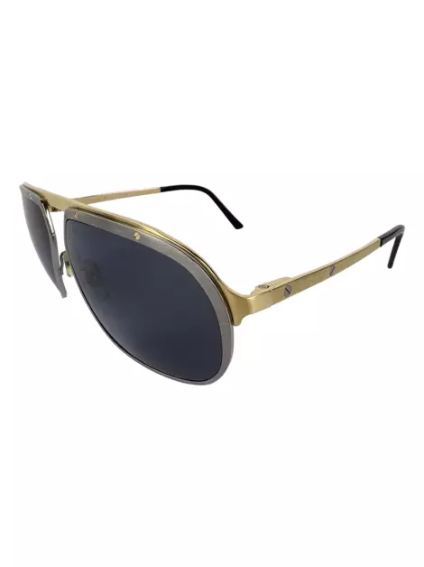 Óculos de Sol Cartier Santos de Cartier Dourado