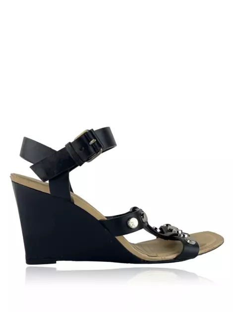 Plataforma Balenciaga Couro Preto