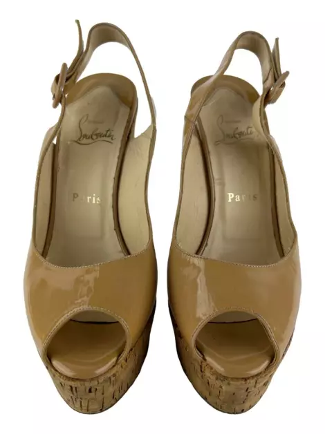 Plataforma Christian Louboutin Une Plume Bege