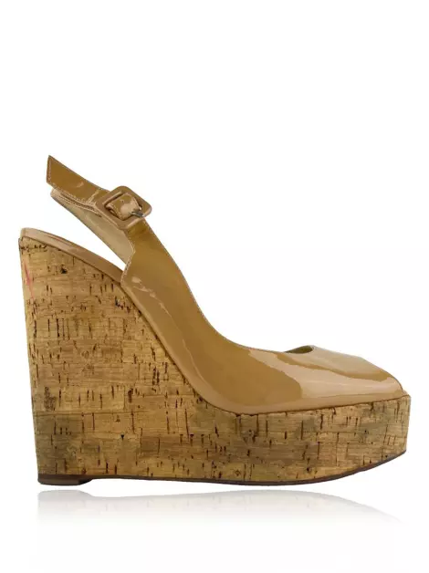 Plataforma Christian Louboutin Une Plume Bege