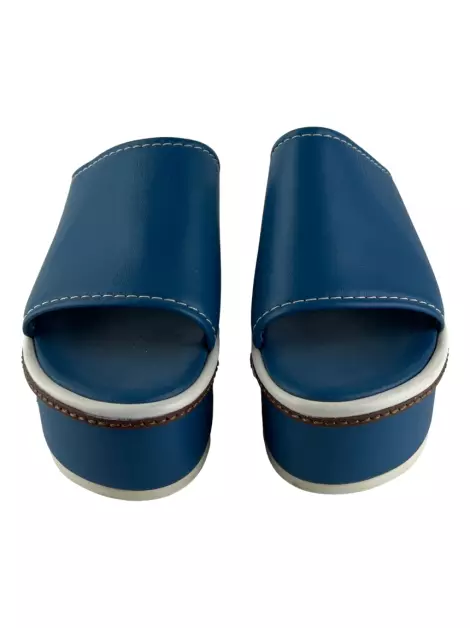 Plataforma Cris Barros Couro Azul