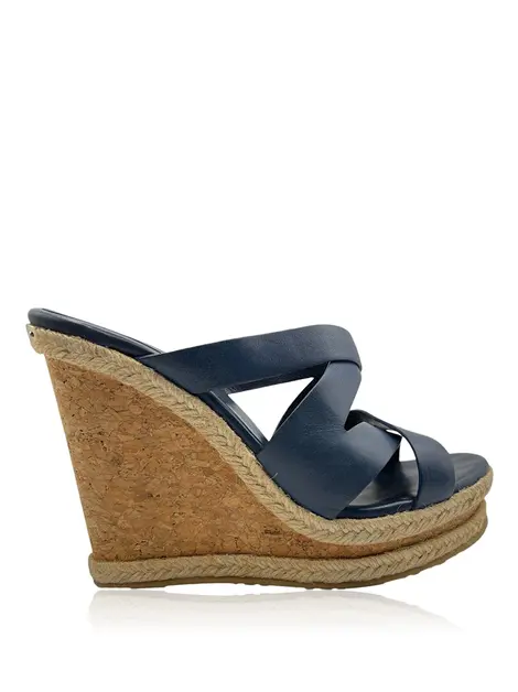 Plataforma Jimmy Choo Tiras Azul