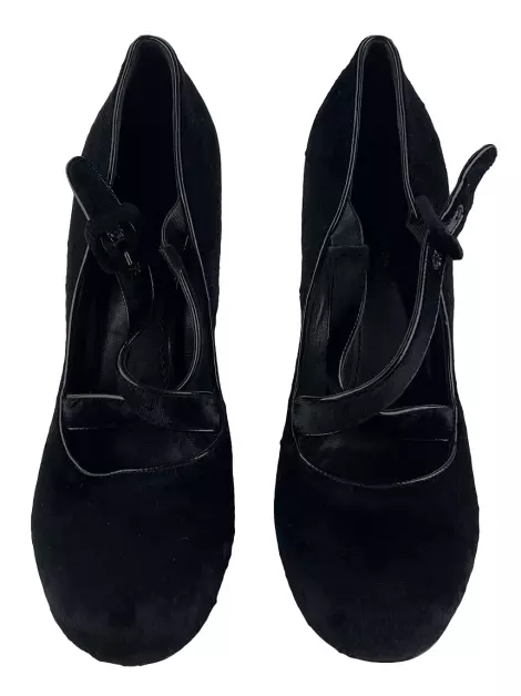 Plataforma Louis Vuitton Veludo Cristais Azul