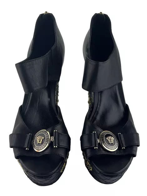 Plataforma Versace Couro Preto
