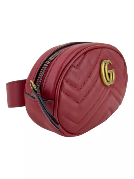 Pochete Gucci Belt Bag Marmont GG Vermelho
