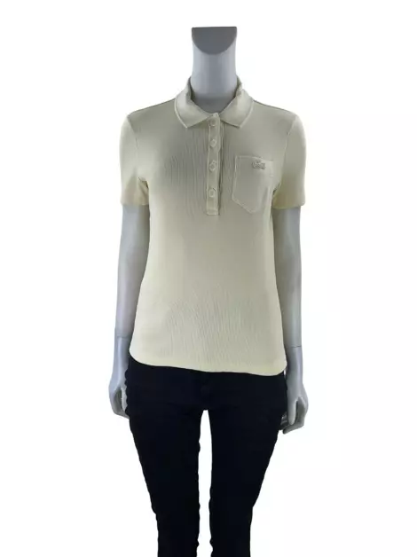 Polo Lacoste Canelada Bege