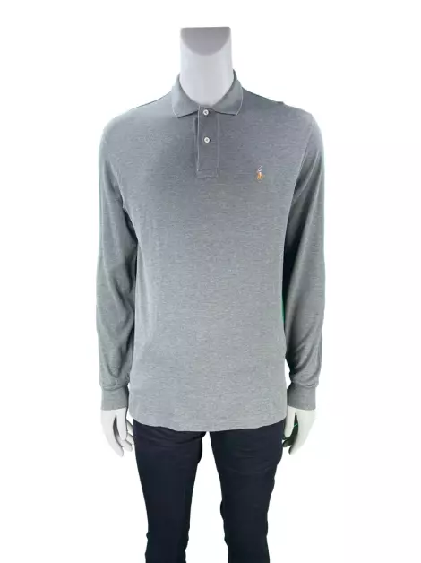 Polo Polo Ralph Lauren Manga Longa Cinza