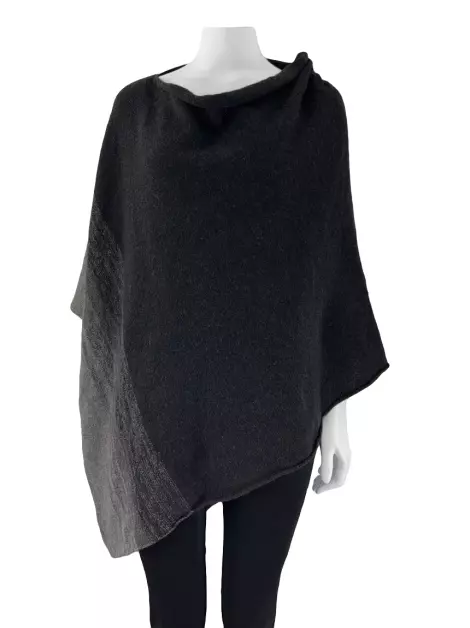 Poncho Eileen Fisher Tricot Preto