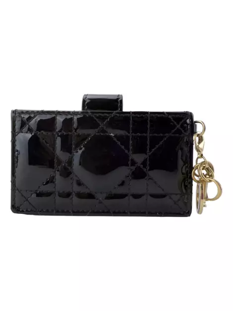 Porta Cartões Christian Dior Lady Dior 5-Gusset Preto