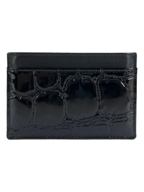 Porta Cartões Miu Miu Alligator Embossed Preto