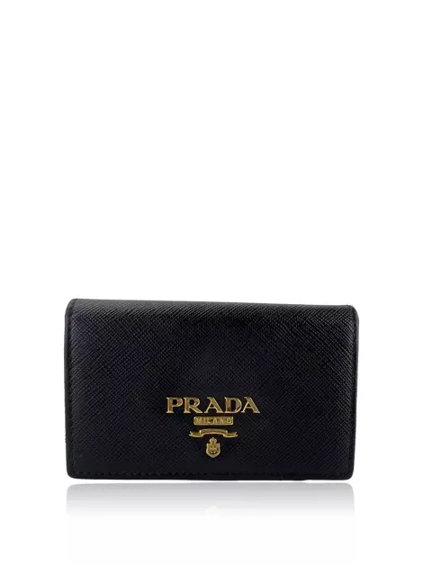 Porta Cartões Prada Move Logo Preto