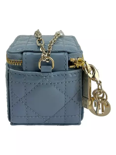 Porta Moedas Christian Dior Pouch Lady Dior Cannage Azul