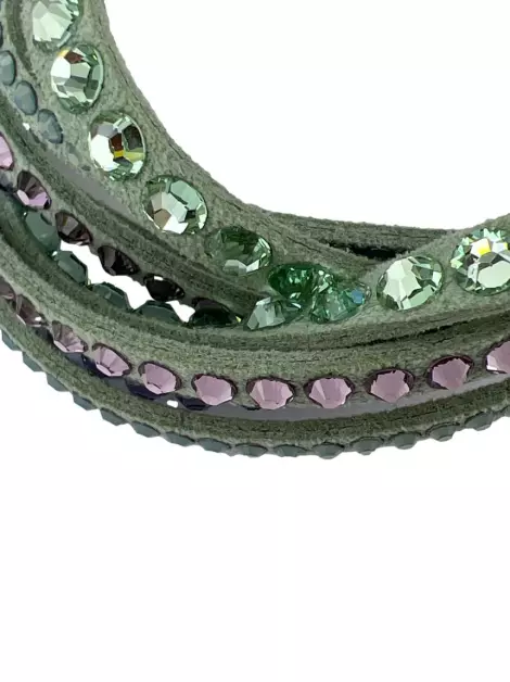 Pulseira Swarovski Slake Rock Cristais Verde