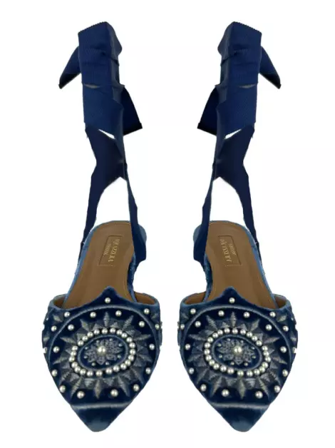 Rasteira Aquazzura Amarração Azul