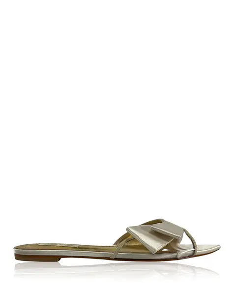 Rasteira Carol Bassi Tecido Off White