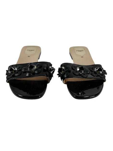 Rasteira Fendi Flowerland Preto