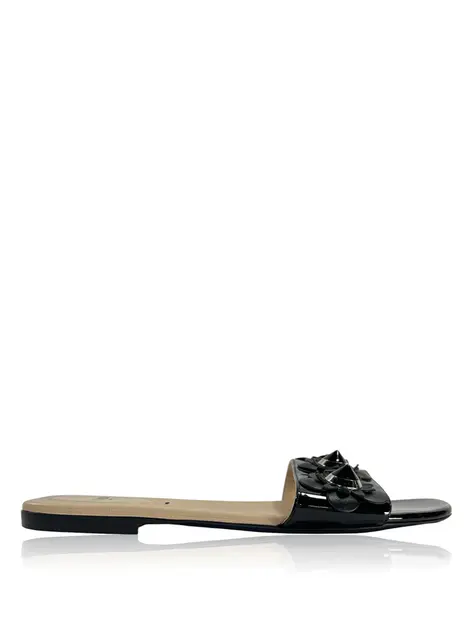 Rasteira Fendi Flowerland Preto