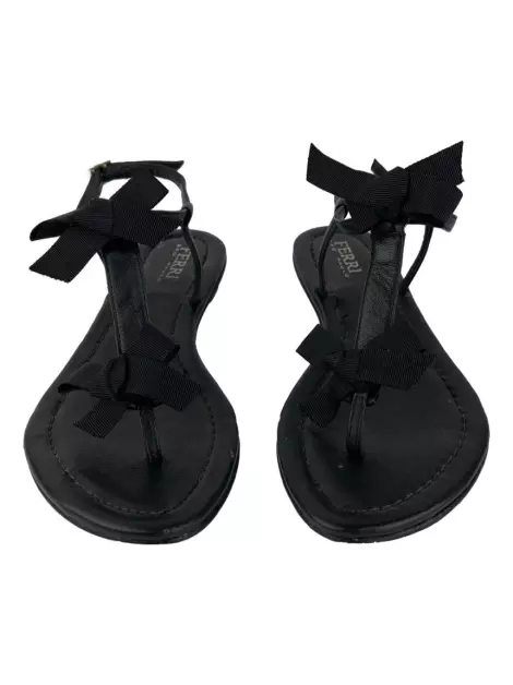 Rasteira Ferri Couro Preto