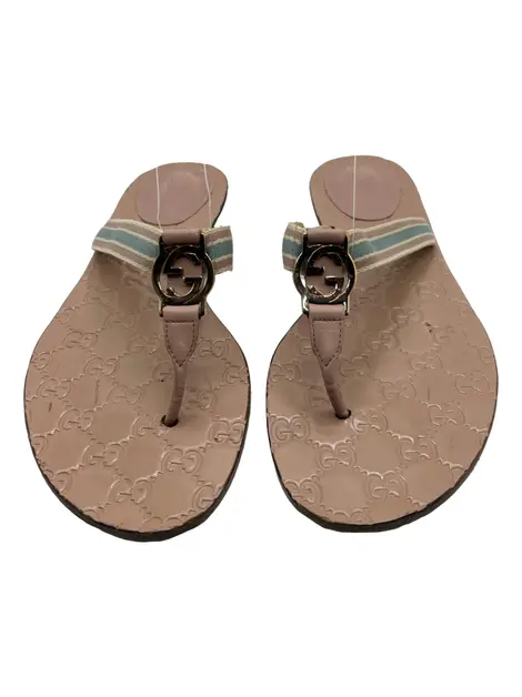 Rasteira Gucci GG Rosa