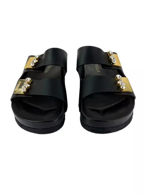 Rasteira Le Silla Slide Couro Preta