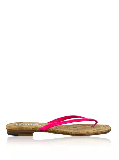 Rasteira Manolo Blahnik Tiras Rosa