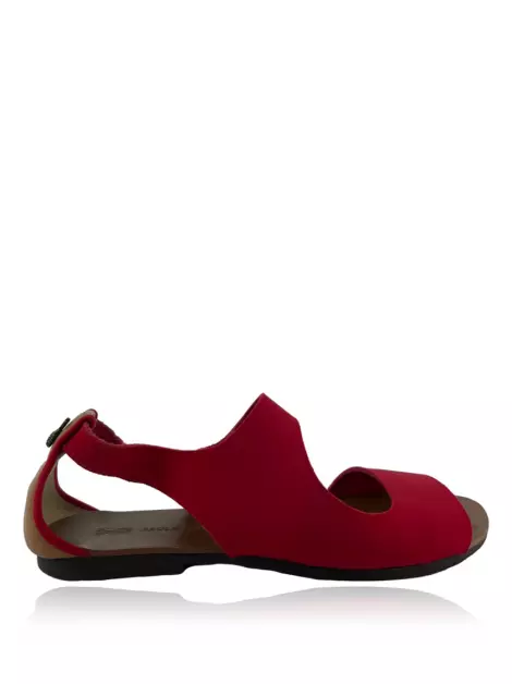Rasteira Paula Ferber Neoprene Vermelha