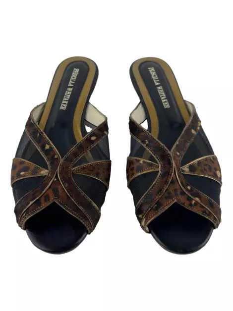 Rasteira Priscilla Whitaker Recortes Animal Print
